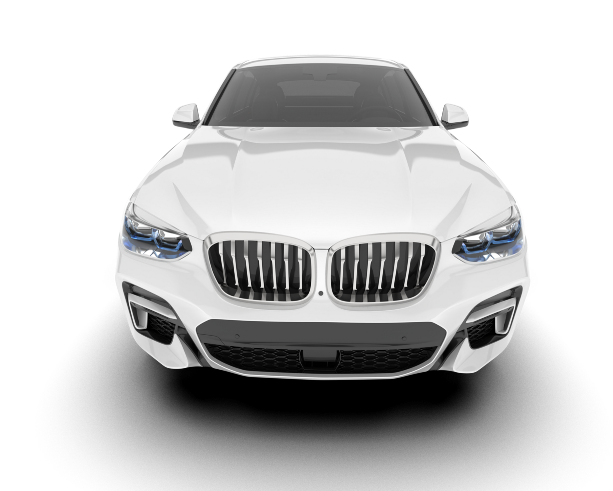White SUV on transparent background. 3d rendering - illustration png