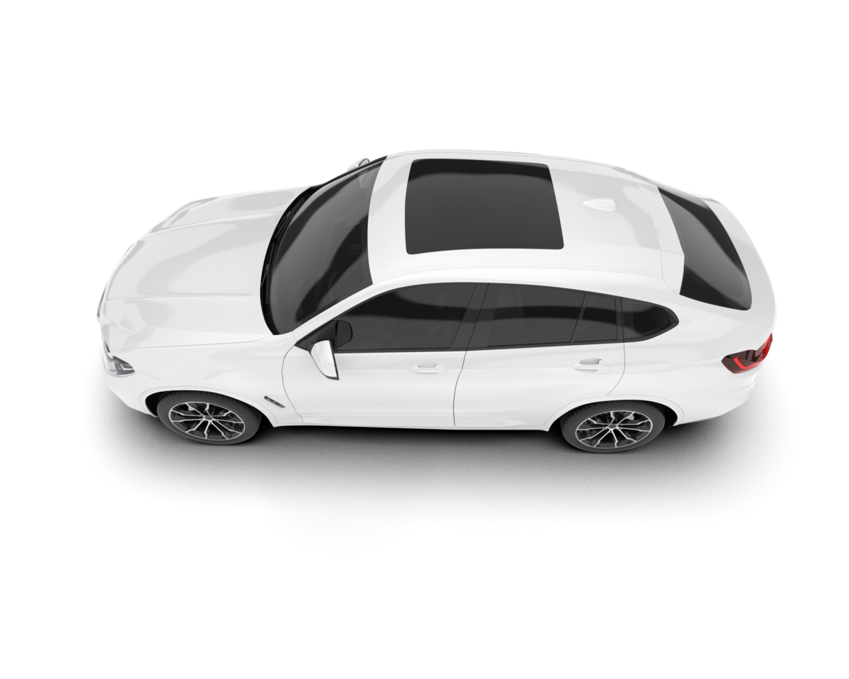 White SUV on transparent background. 3d rendering - illustration png
