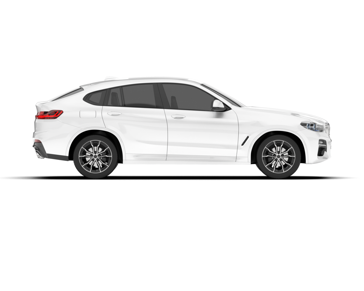 White SUV on transparent background. 3d rendering - illustration png