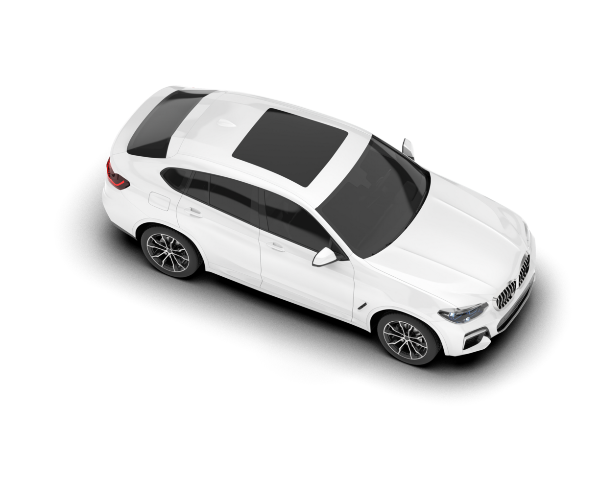 White SUV on transparent background. 3d rendering - illustration png