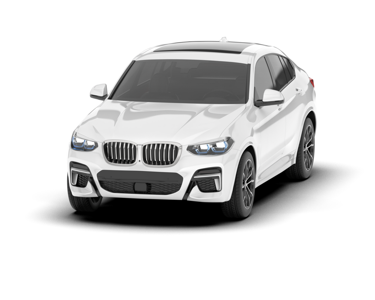 White SUV on transparent background. 3d rendering - illustration png