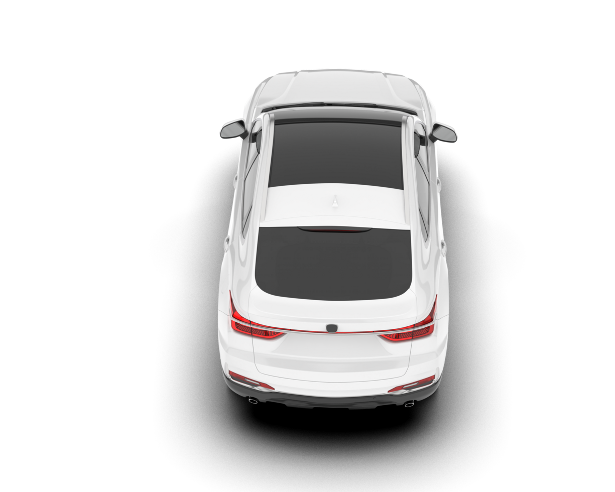 White SUV on transparent background. 3d rendering - illustration png