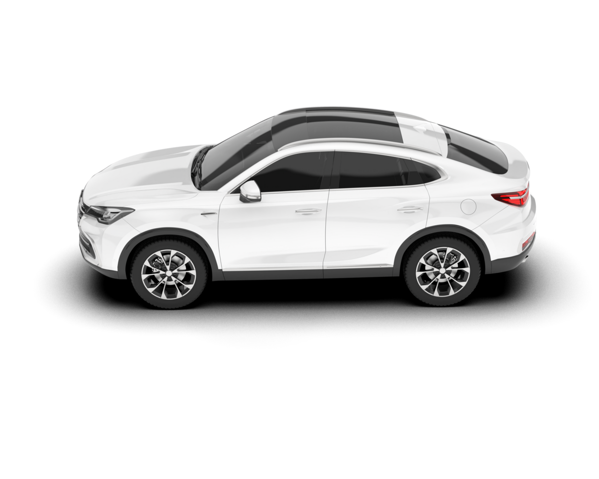 White SUV on transparent background. 3d rendering - illustration png