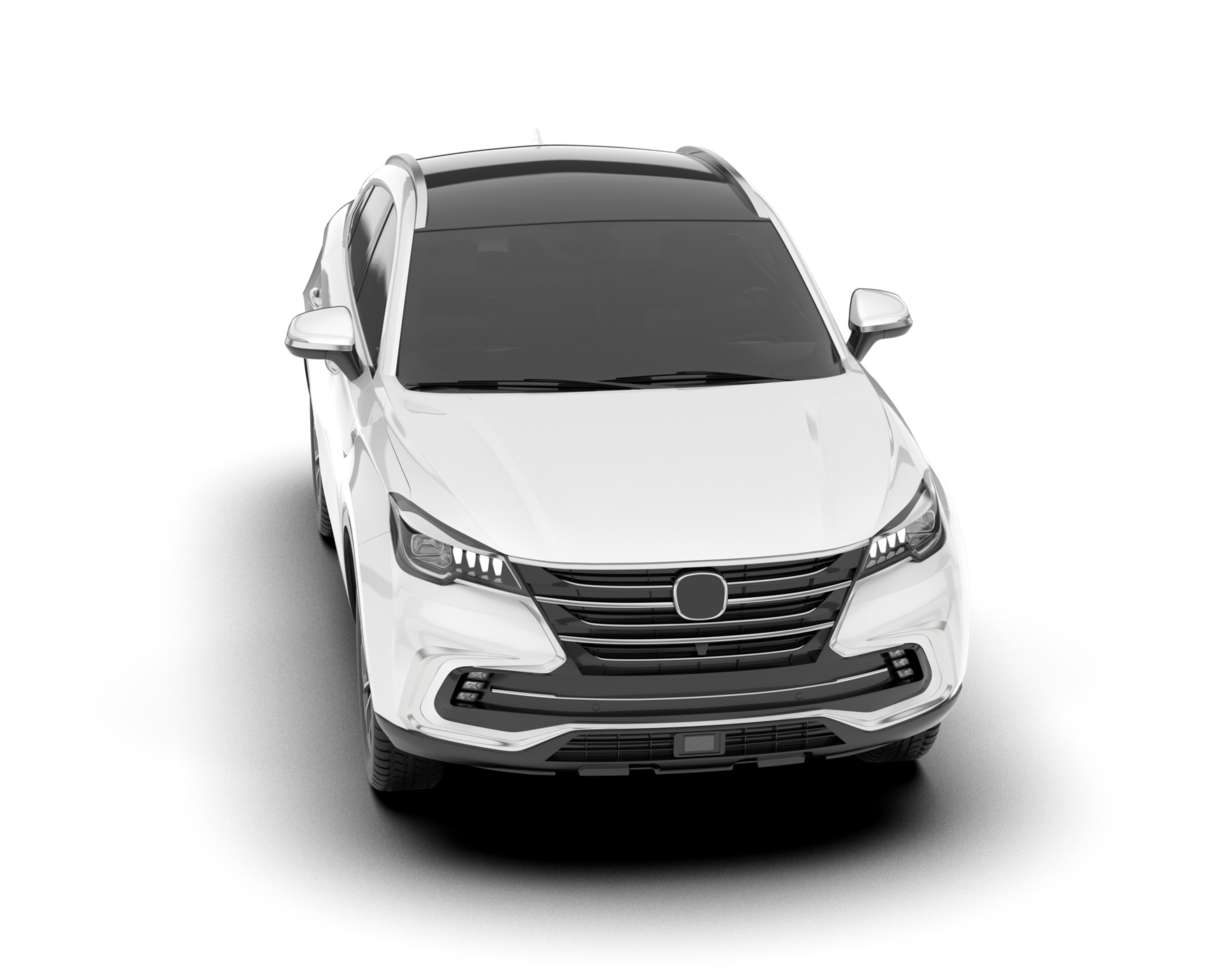White SUV on transparent background. 3d rendering - illustration png
