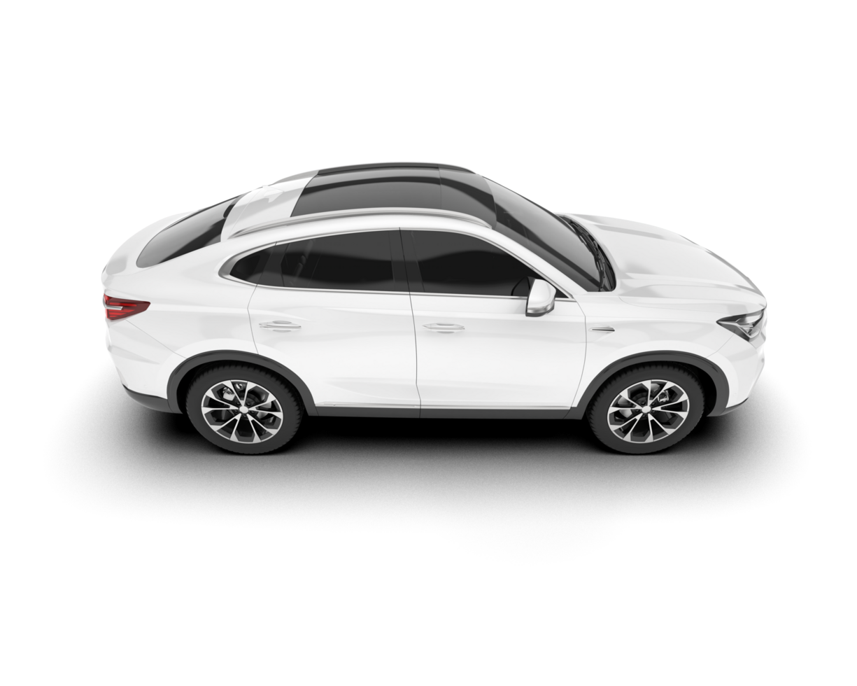 White SUV on transparent background. 3d rendering - illustration png