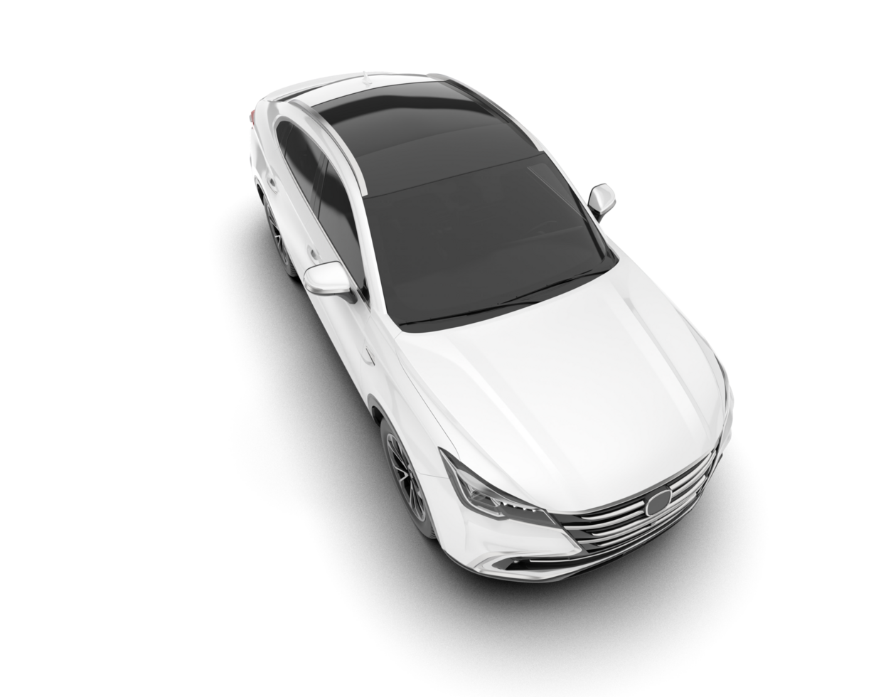 White SUV on transparent background. 3d rendering - illustration png