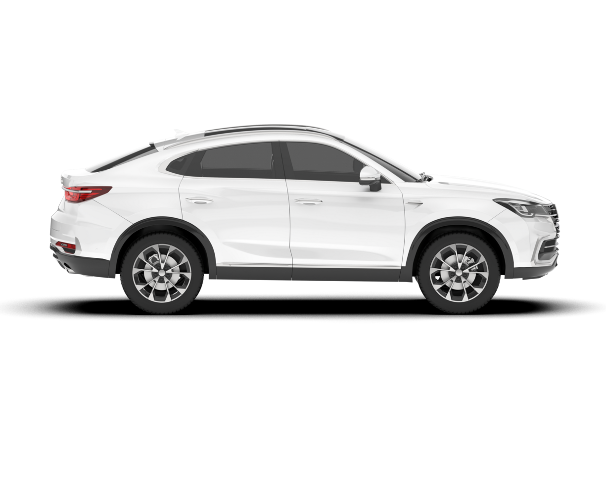 White SUV on transparent background. 3d rendering - illustration png
