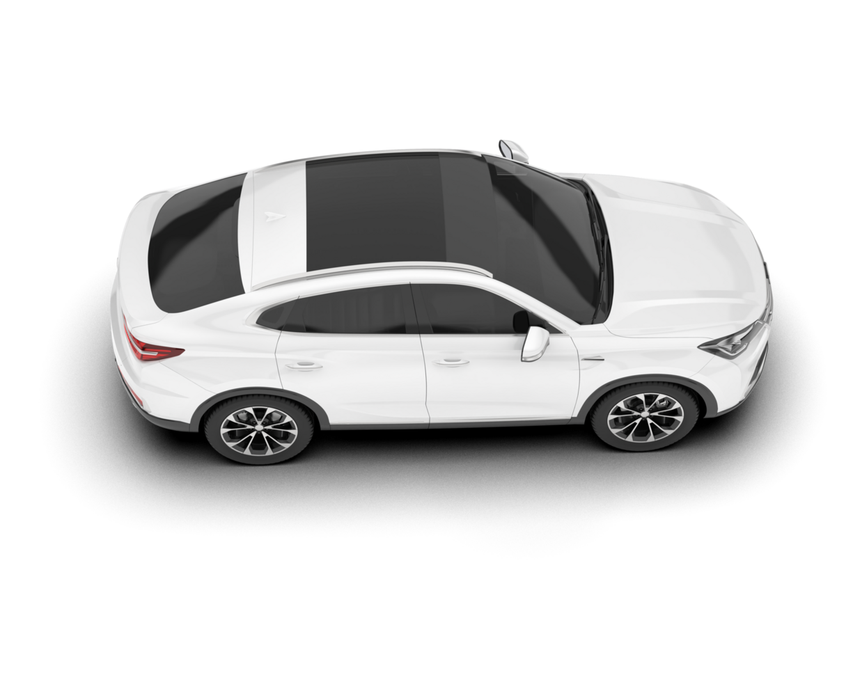 White SUV on transparent background. 3d rendering - illustration png