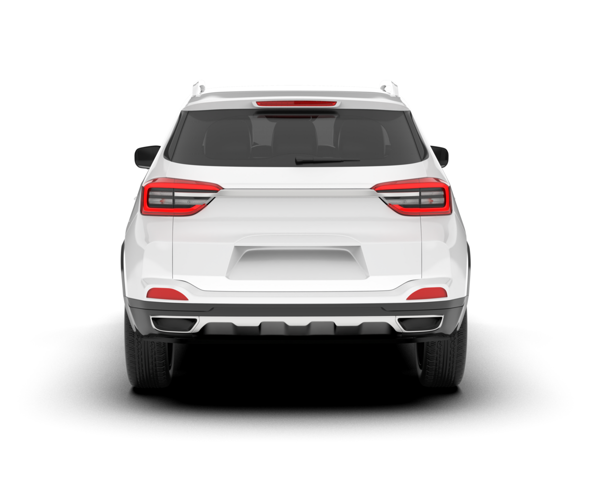 White SUV on transparent background. 3d rendering - illustration png