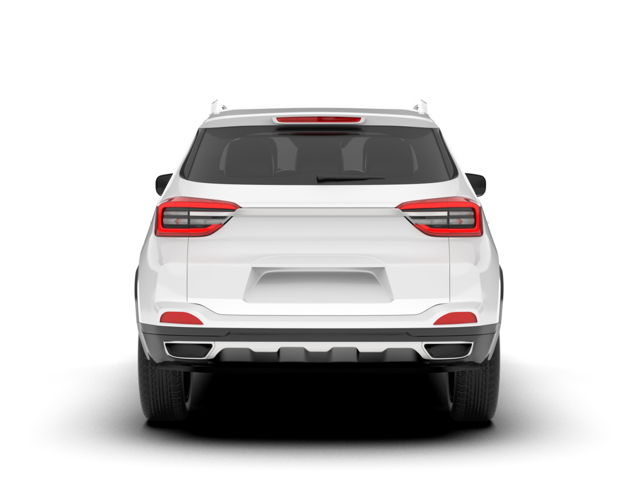 White SUV on transparent background. 3d rendering - illustration png