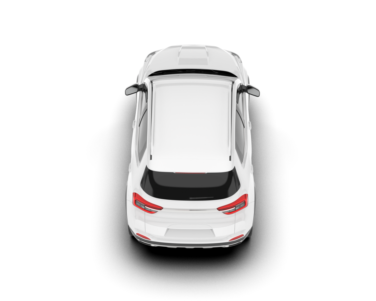 White SUV on transparent background. 3d rendering - illustration png
