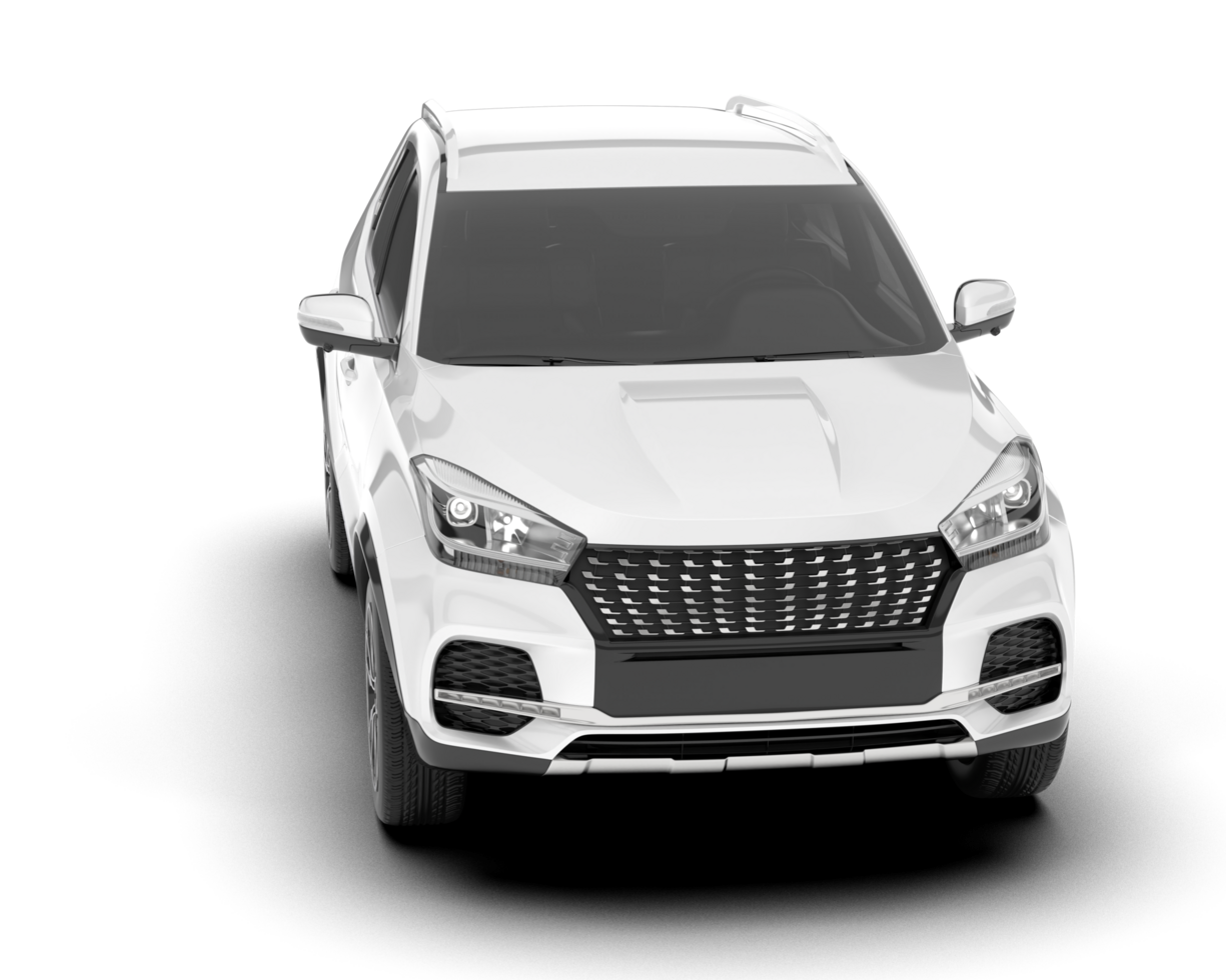 White SUV on transparent background. 3d rendering - illustration png