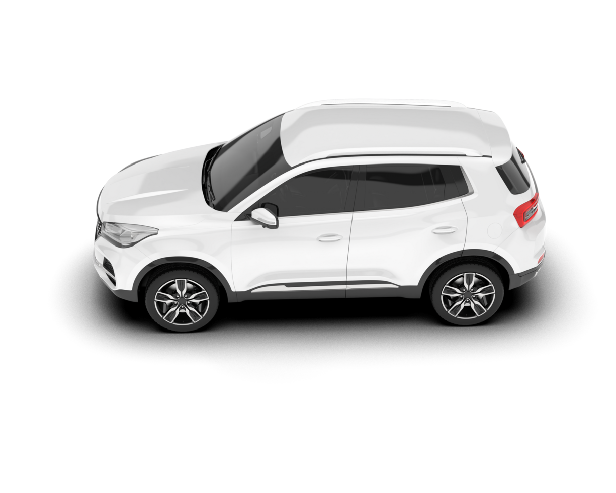 White SUV on transparent background. 3d rendering - illustration png