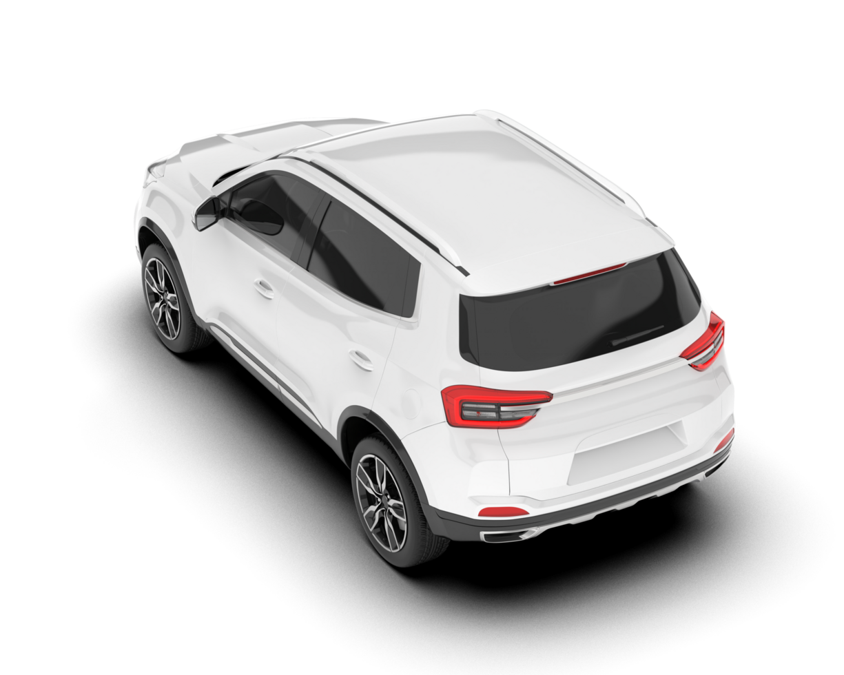 White SUV on transparent background. 3d rendering - illustration png