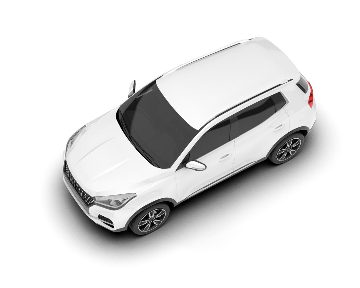 White SUV on transparent background. 3d rendering - illustration png