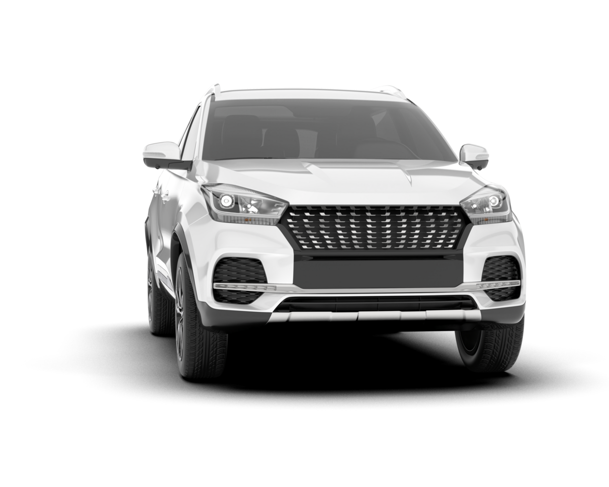 White SUV on transparent background. 3d rendering - illustration png