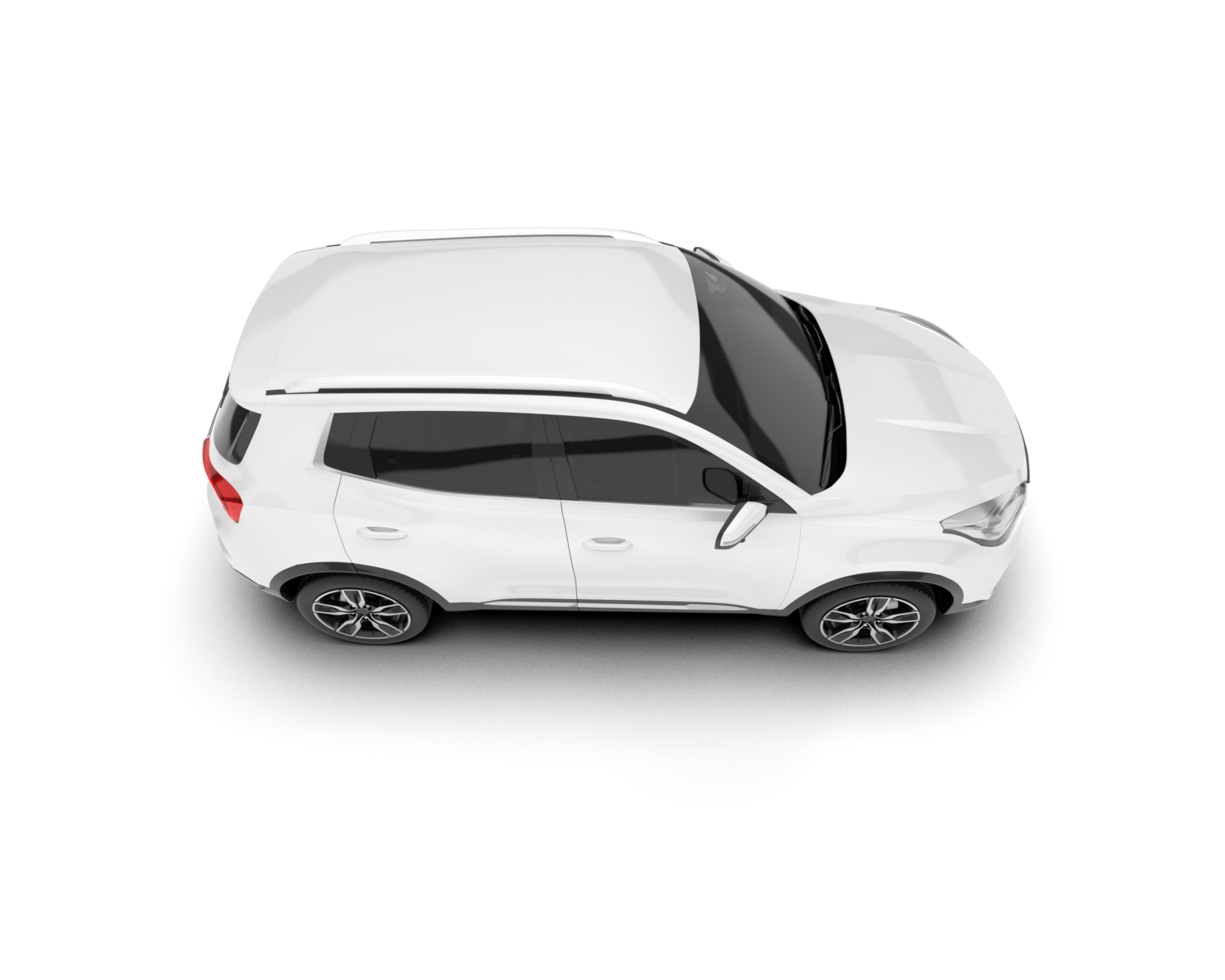 White SUV on transparent background. 3d rendering - illustration png