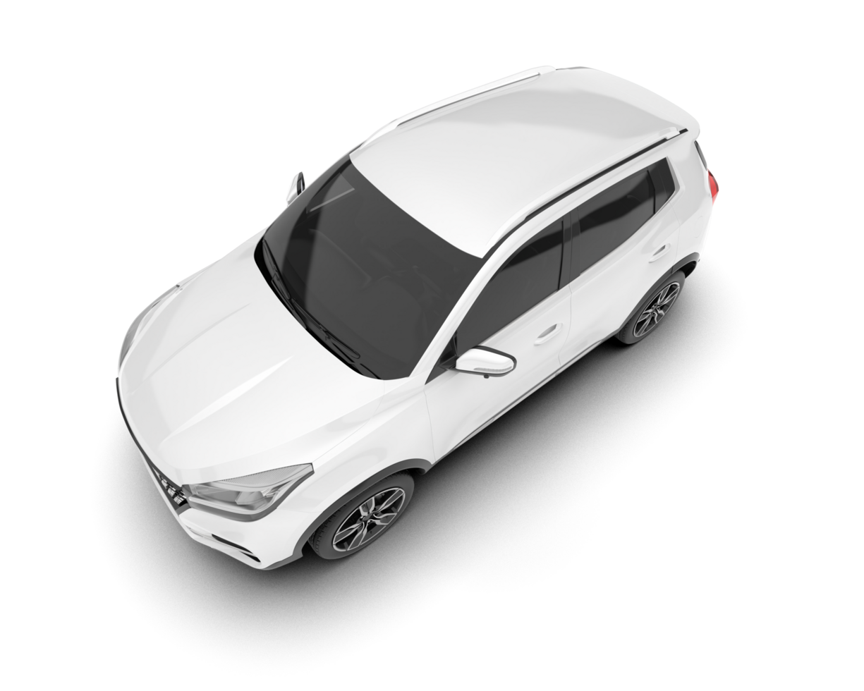 White SUV on transparent background. 3d rendering - illustration png