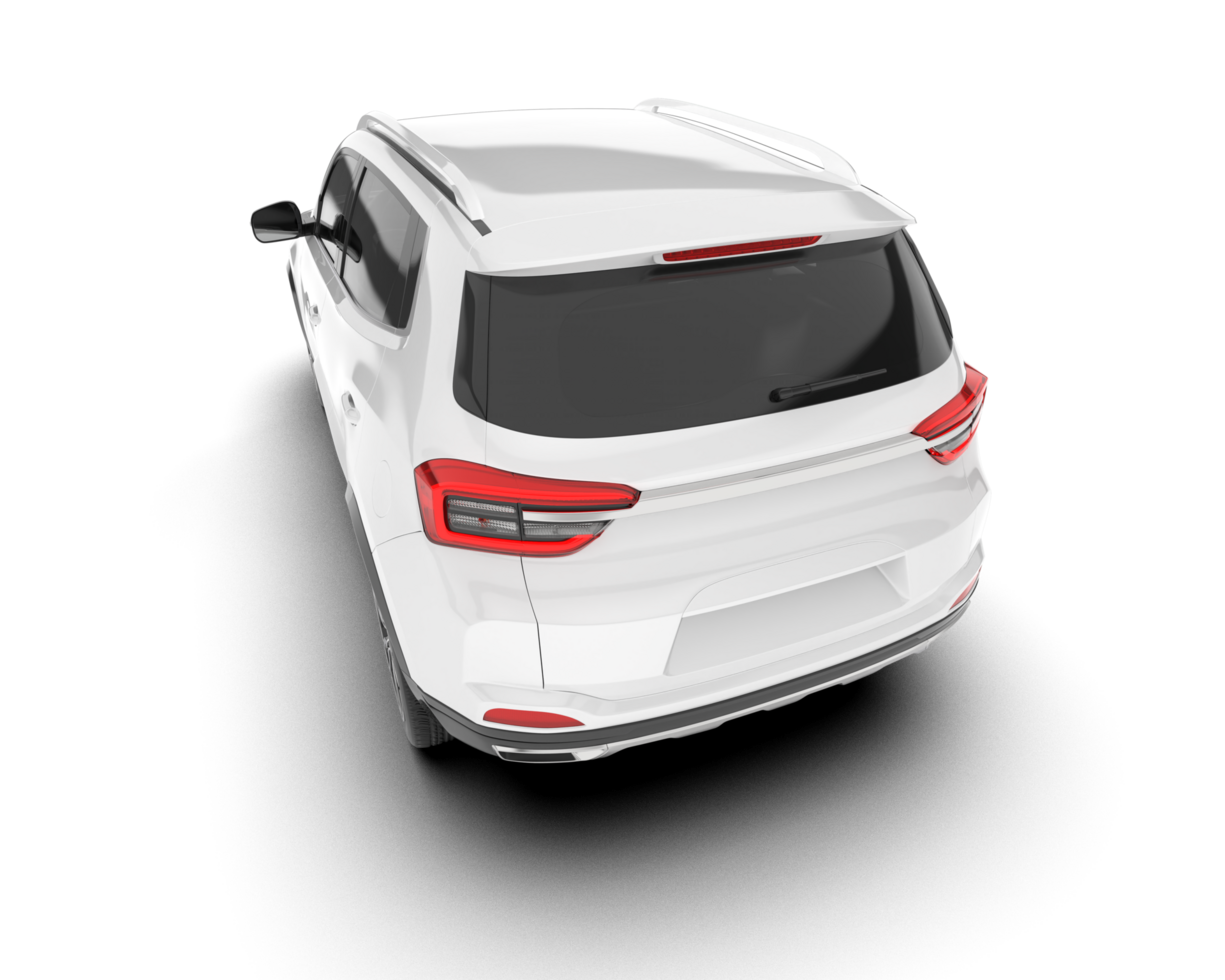 White SUV on transparent background. 3d rendering - illustration png