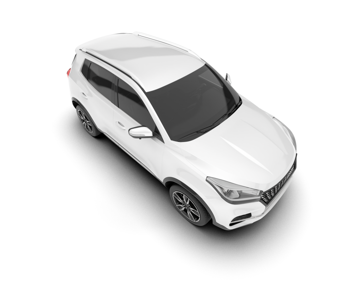 White SUV on transparent background. 3d rendering - illustration png
