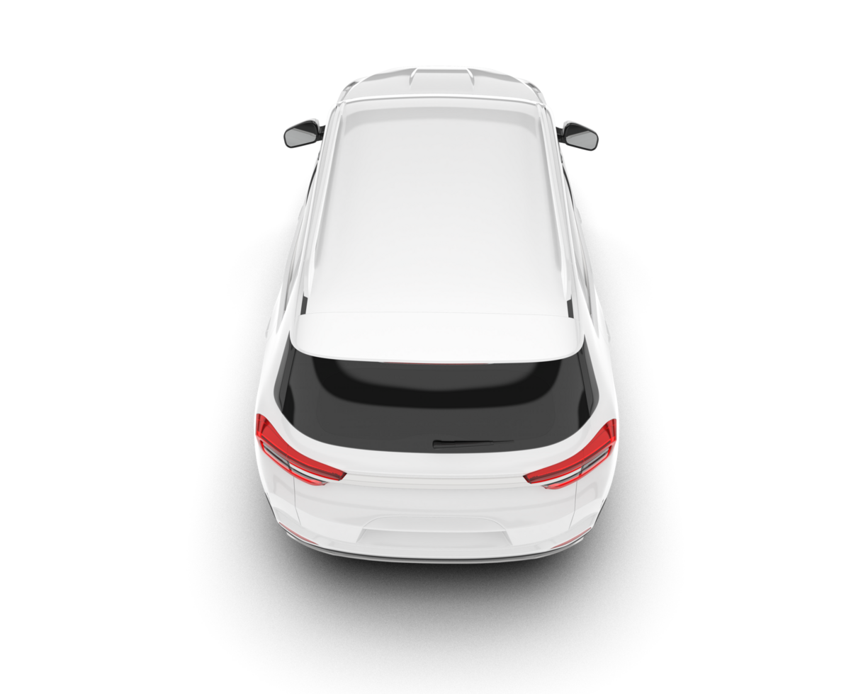 White SUV on transparent background. 3d rendering - illustration png