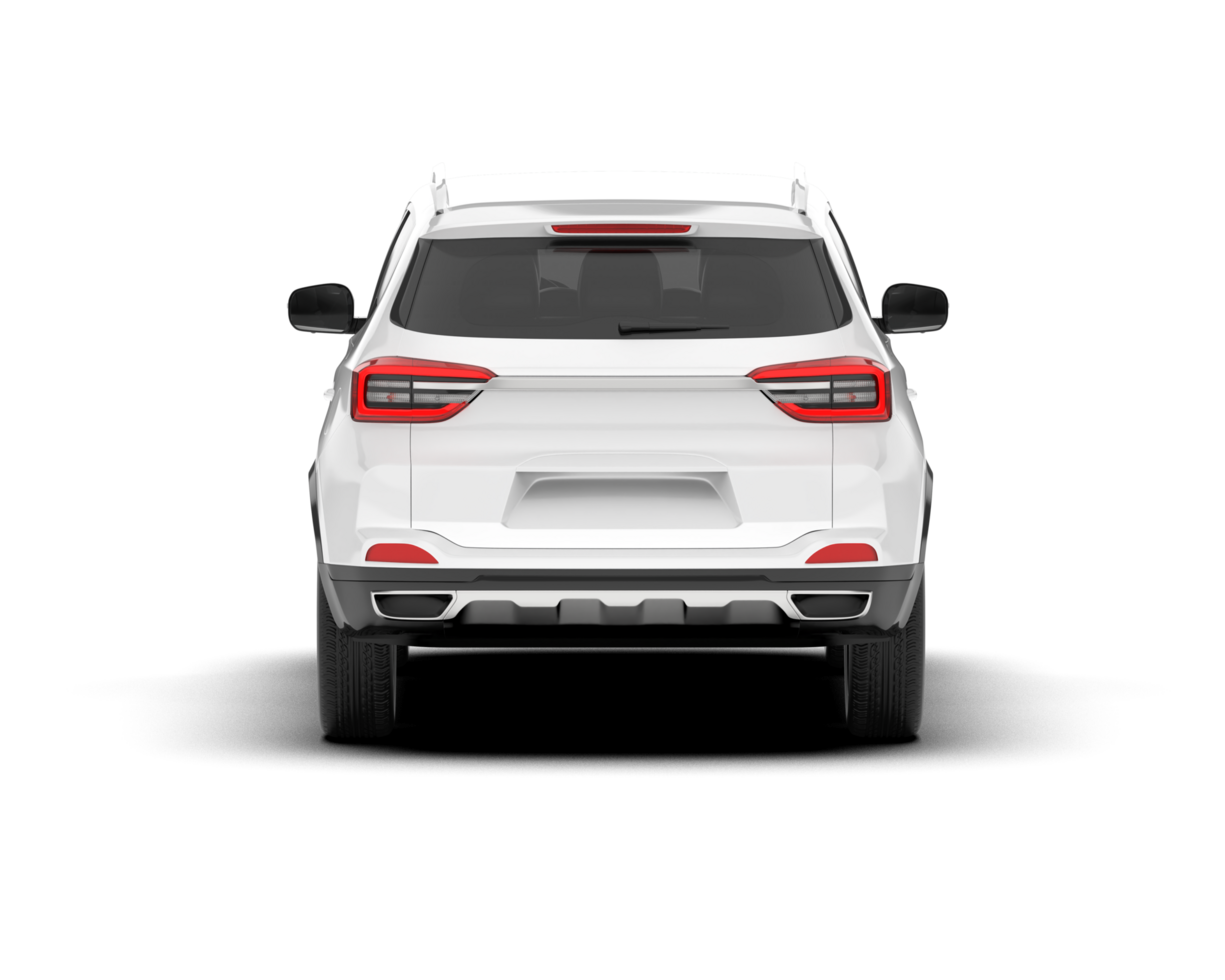 White SUV on transparent background. 3d rendering - illustration png