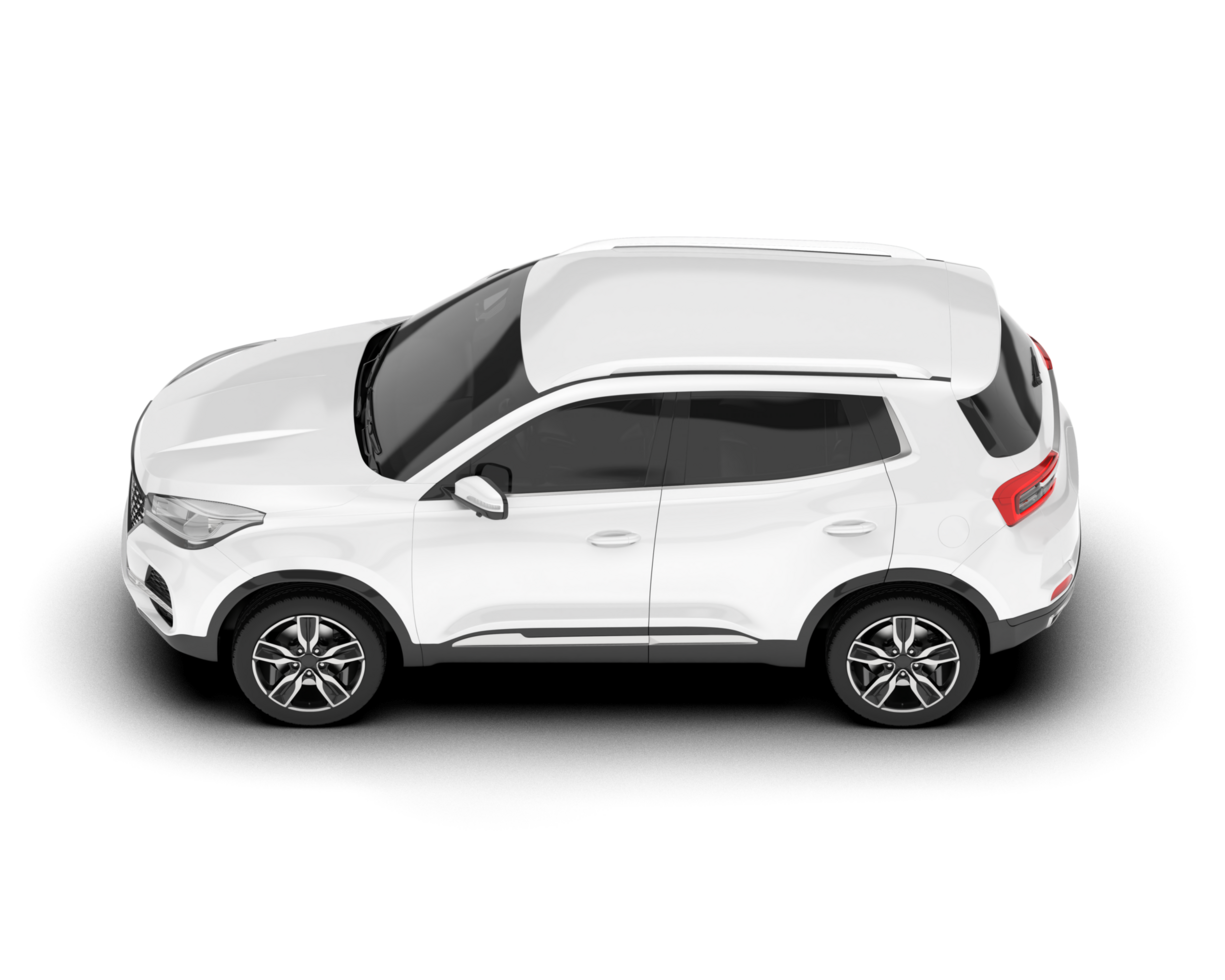 White SUV on transparent background. 3d rendering - illustration png