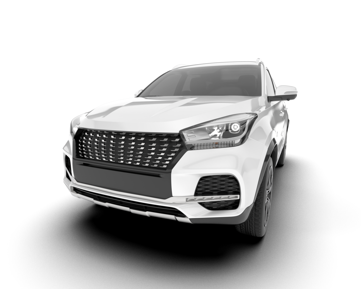 White SUV on transparent background. 3d rendering - illustration png