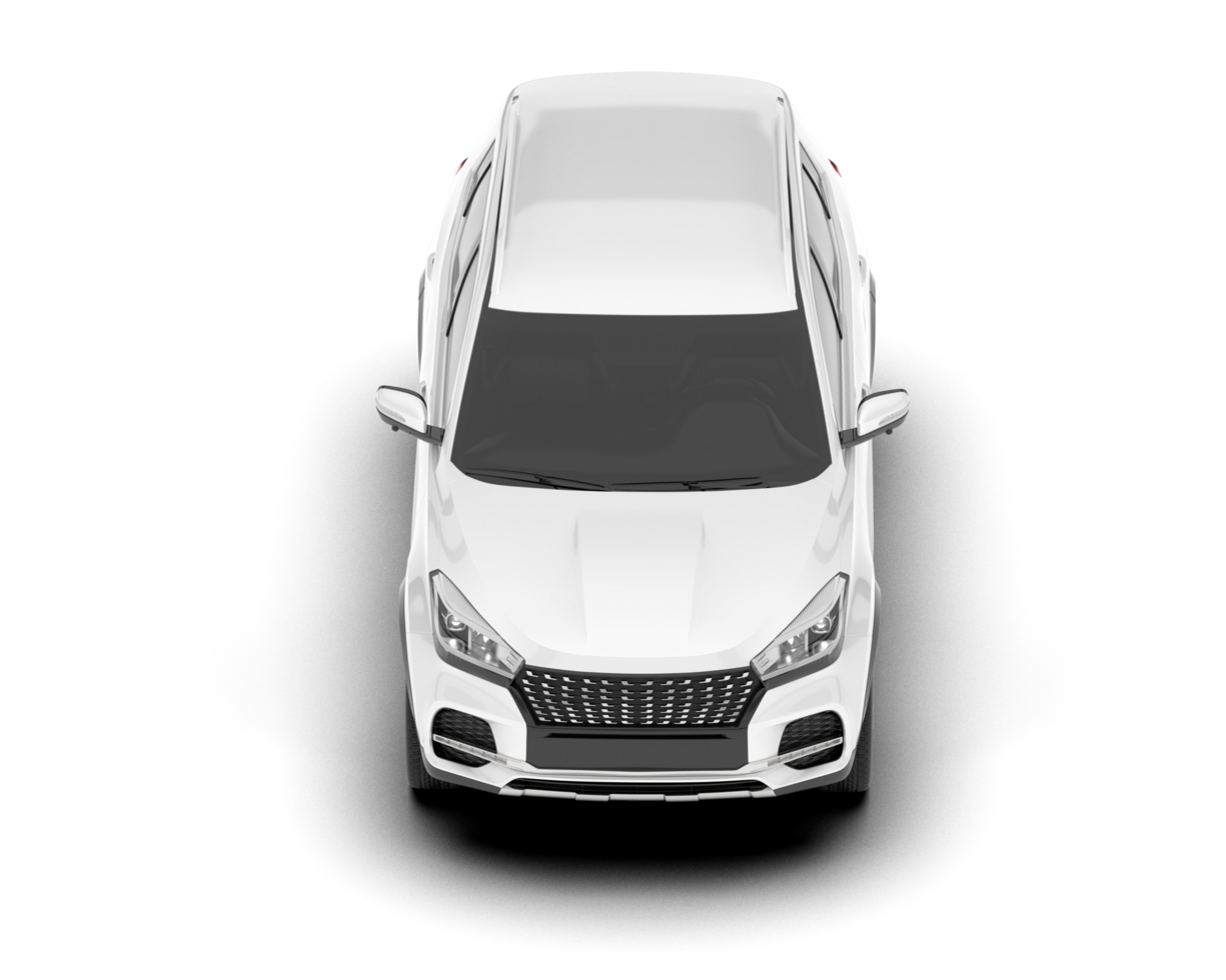 White SUV on transparent background. 3d rendering - illustration png