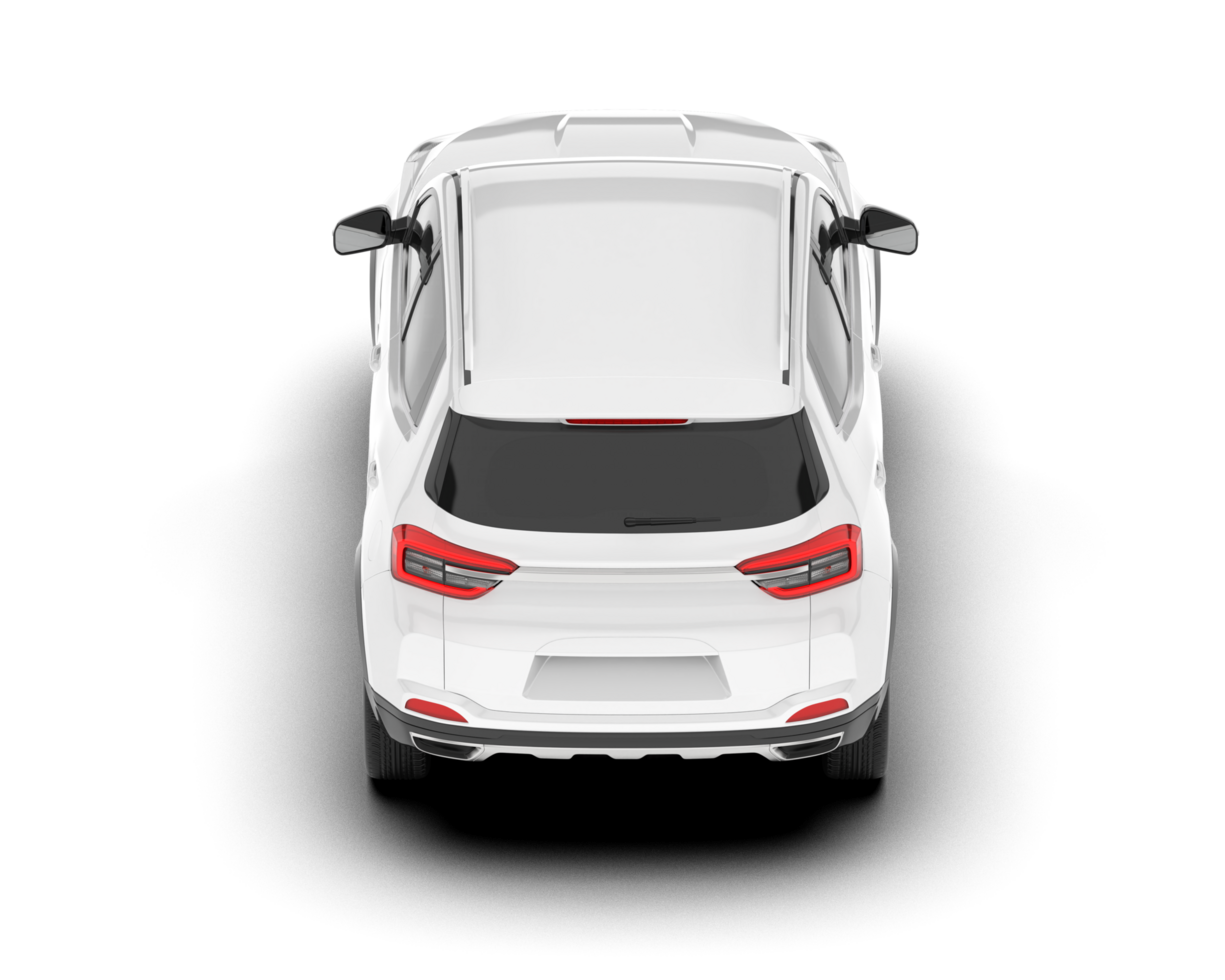 White SUV on transparent background. 3d rendering - illustration png