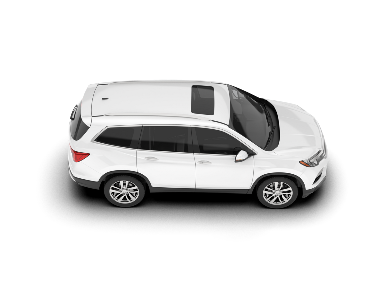 White SUV on transparent background. 3d rendering - illustration png
