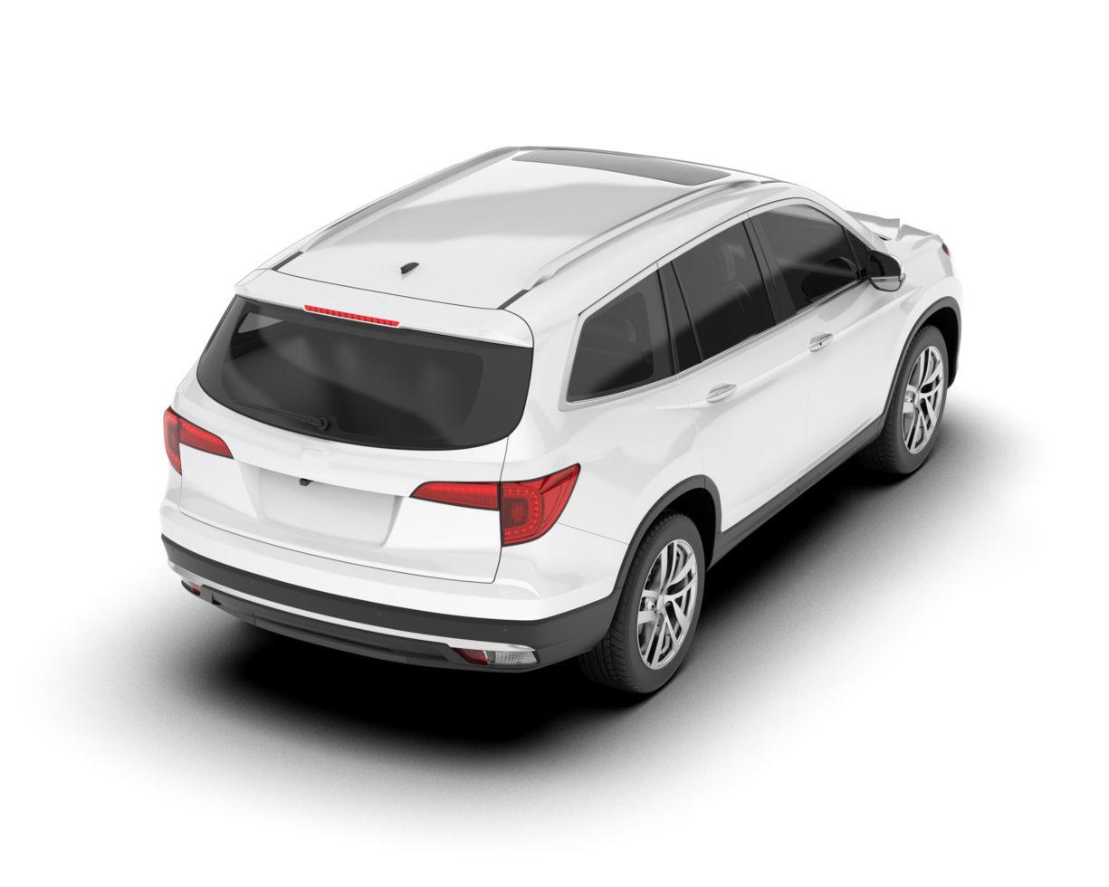 White SUV on transparent background. 3d rendering - illustration png