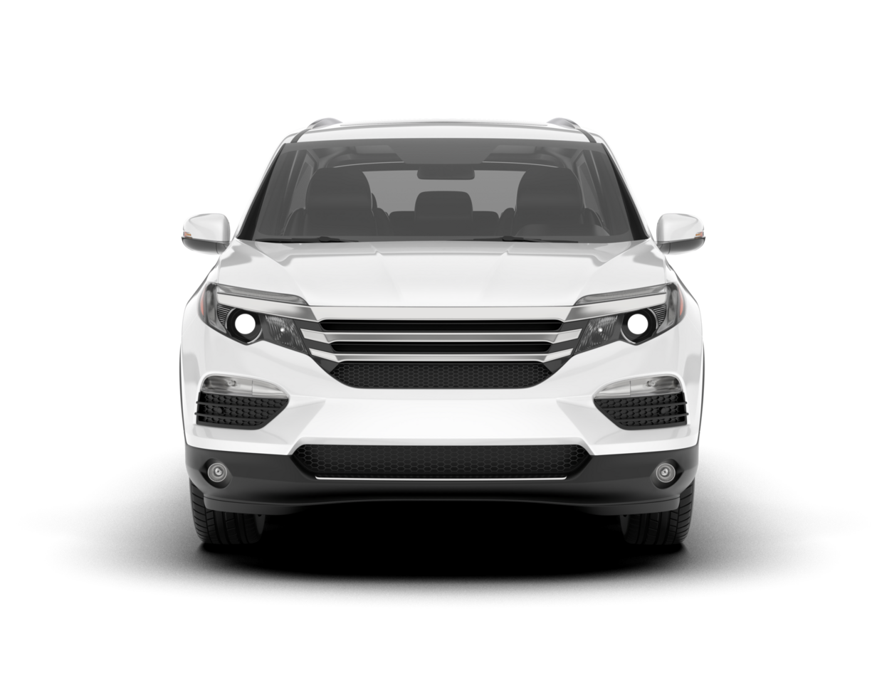 White SUV on transparent background. 3d rendering - illustration png