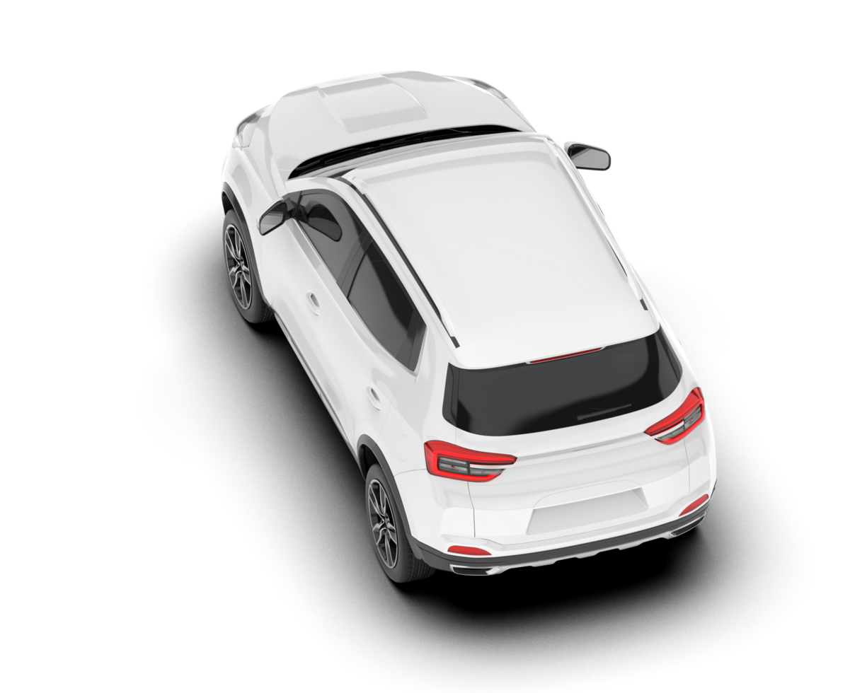 White SUV on transparent background. 3d rendering - illustration png