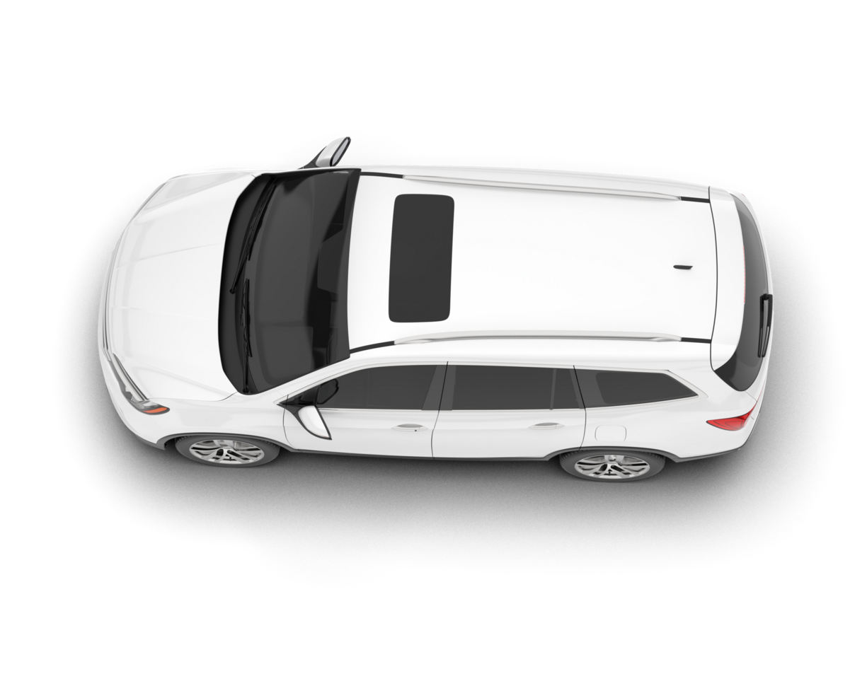 White SUV on transparent background. 3d rendering - illustration png