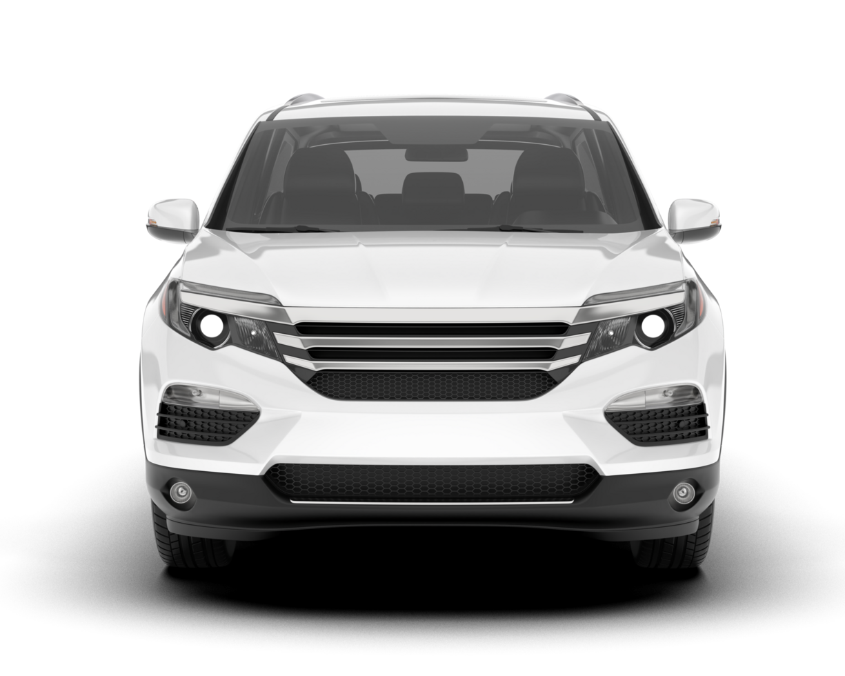 White SUV on transparent background. 3d rendering - illustration png