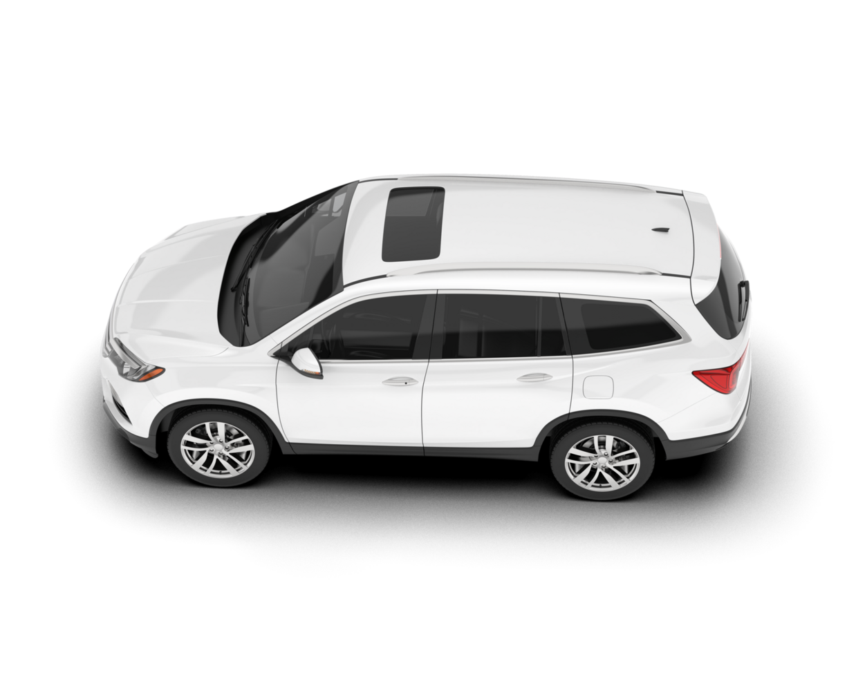 White SUV on transparent background. 3d rendering - illustration png