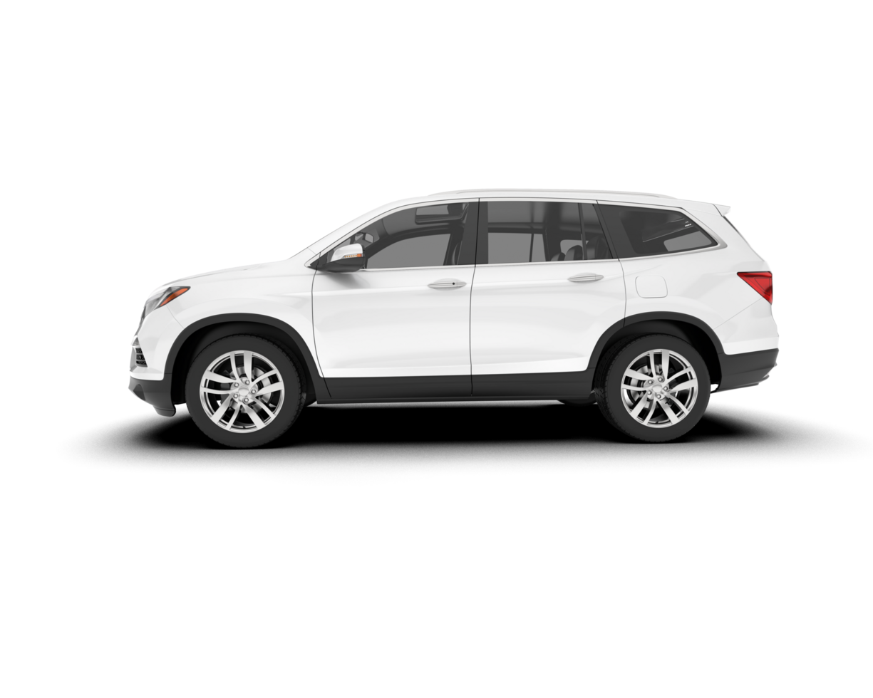 White SUV on transparent background. 3d rendering - illustration png