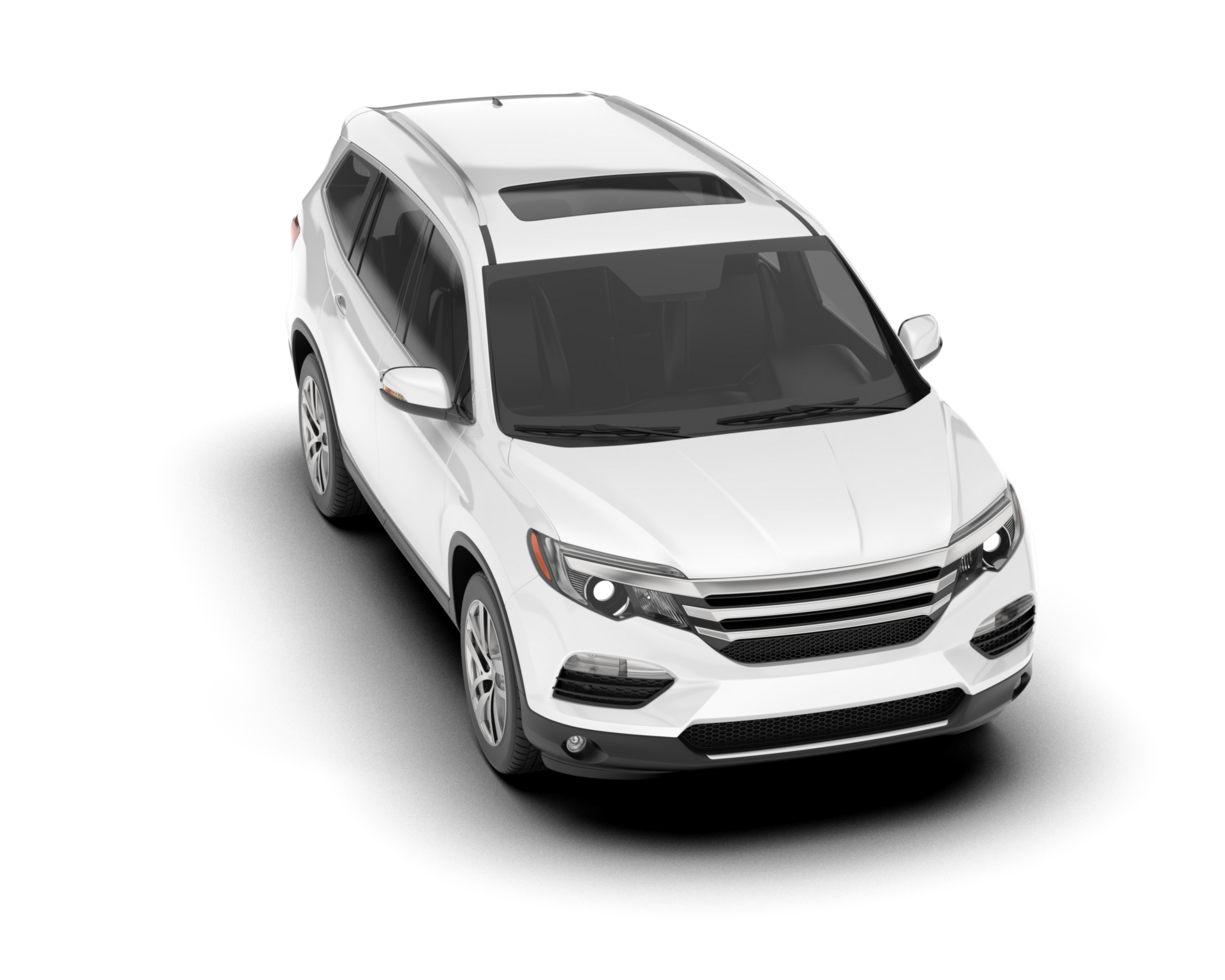 White SUV on transparent background. 3d rendering - illustration png