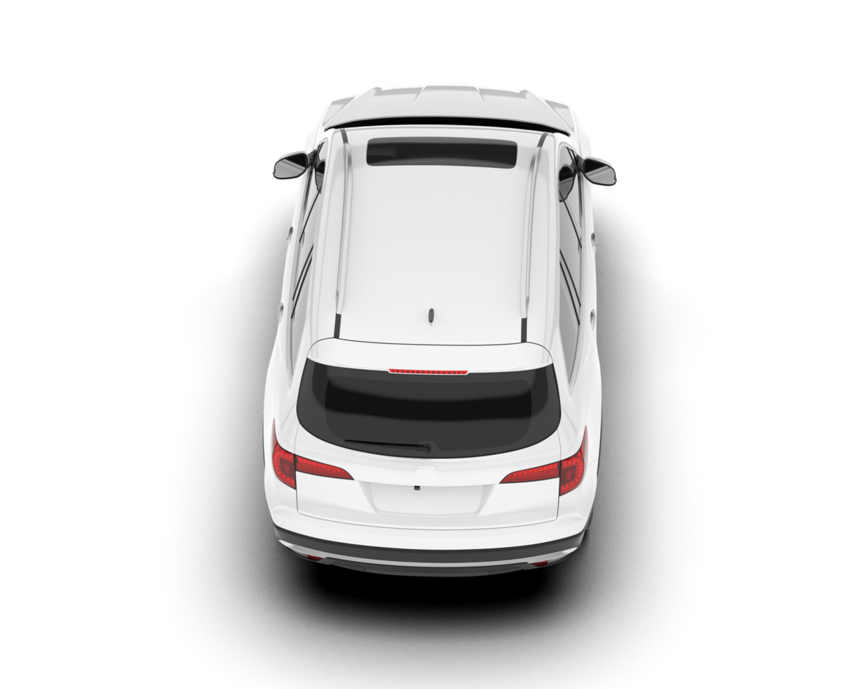 White SUV on transparent background. 3d rendering - illustration png