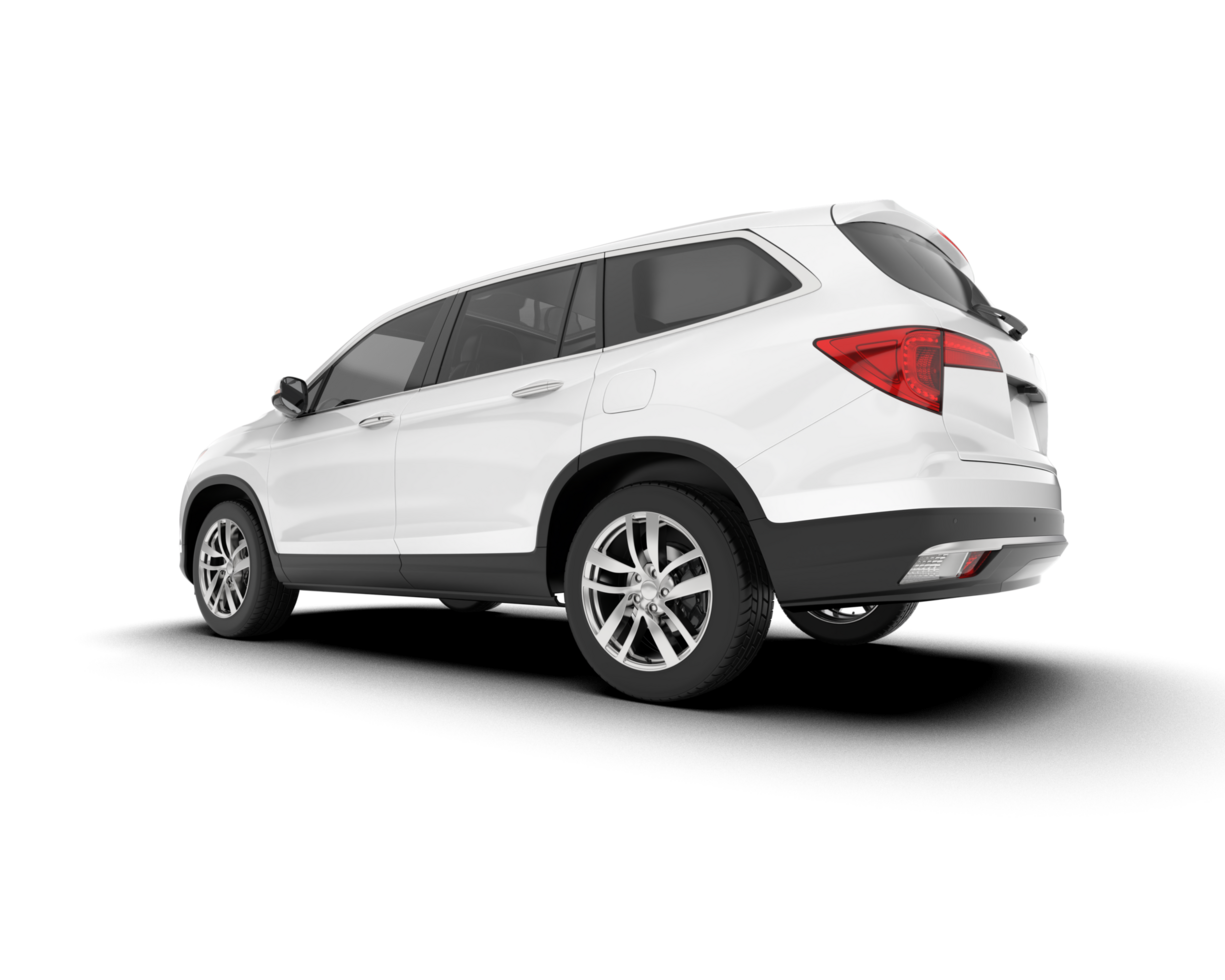 White SUV on transparent background. 3d rendering - illustration png