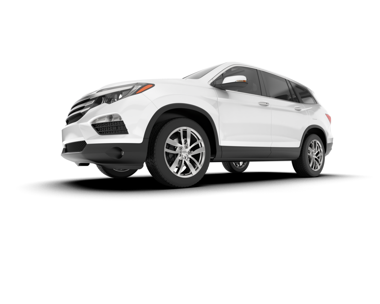 White SUV on transparent background. 3d rendering - illustration png