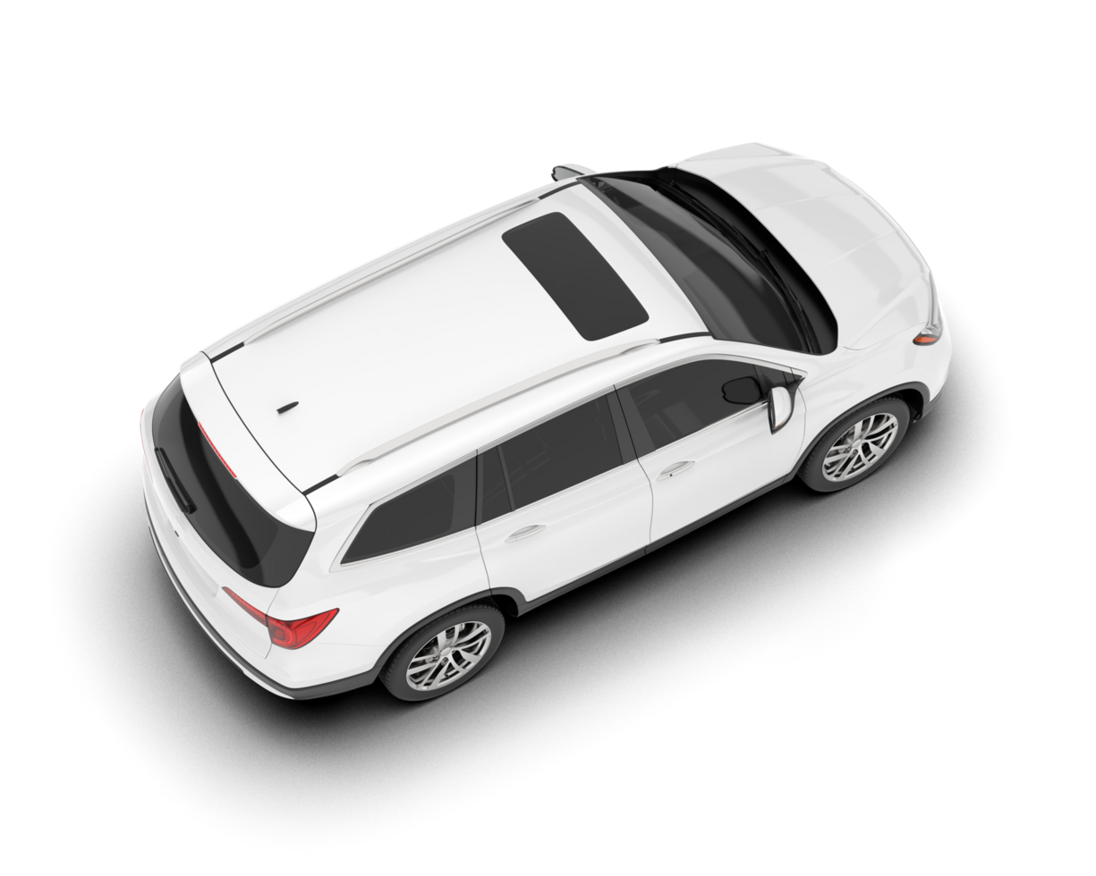 White SUV on transparent background. 3d rendering - illustration png