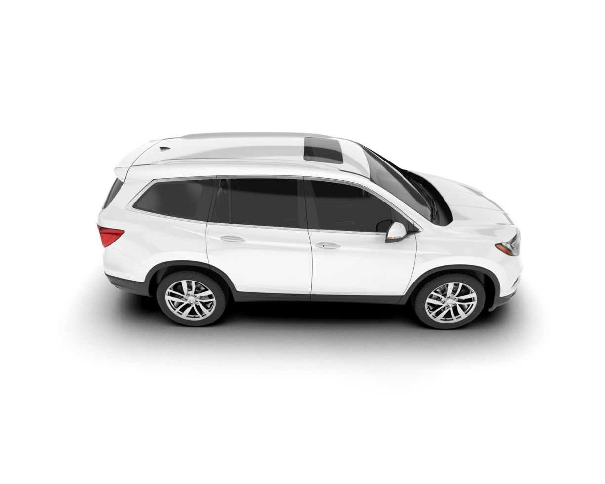 White SUV on transparent background. 3d rendering - illustration png