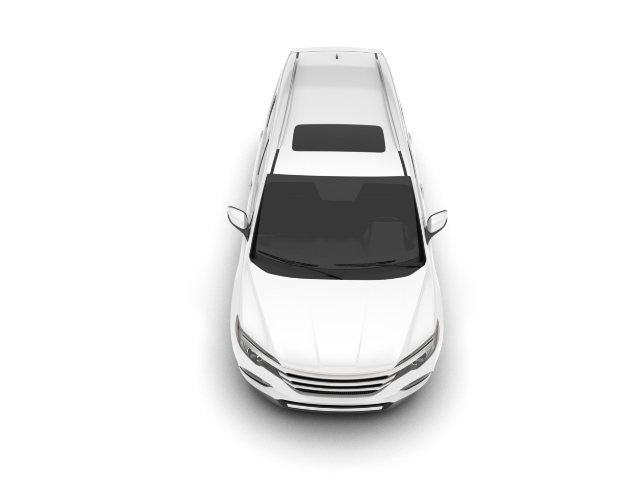 White SUV on transparent background. 3d rendering - illustration png
