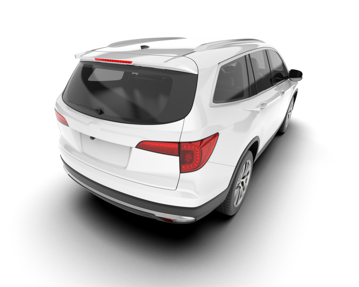White SUV on transparent background. 3d rendering - illustration png