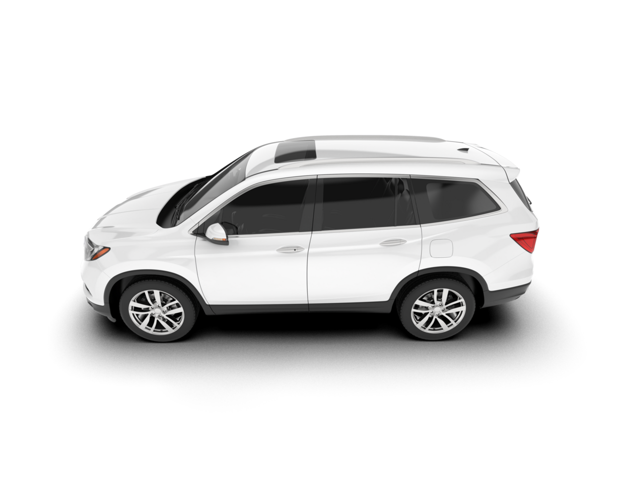 White SUV on transparent background. 3d rendering - illustration png