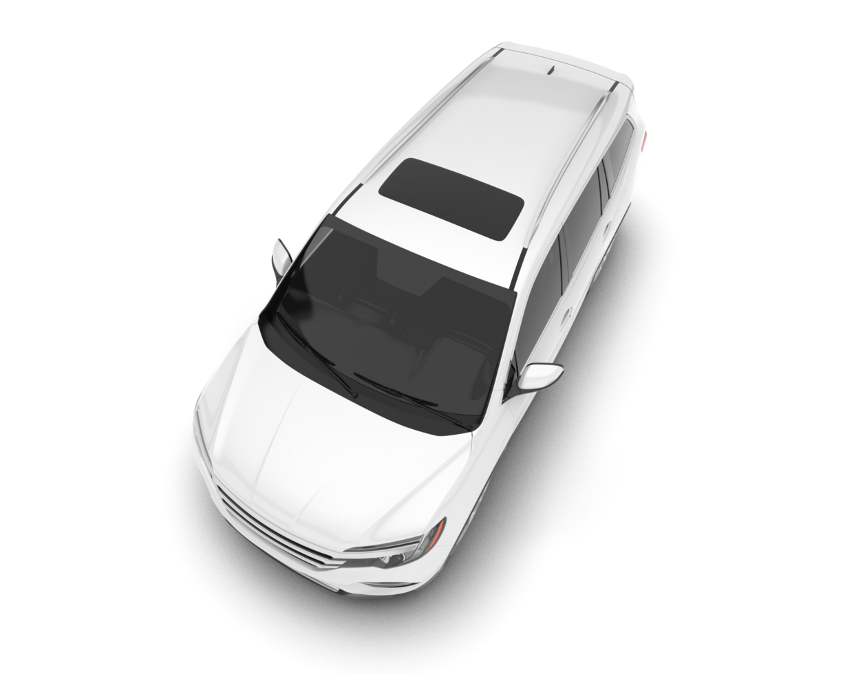 White SUV on transparent background. 3d rendering - illustration png