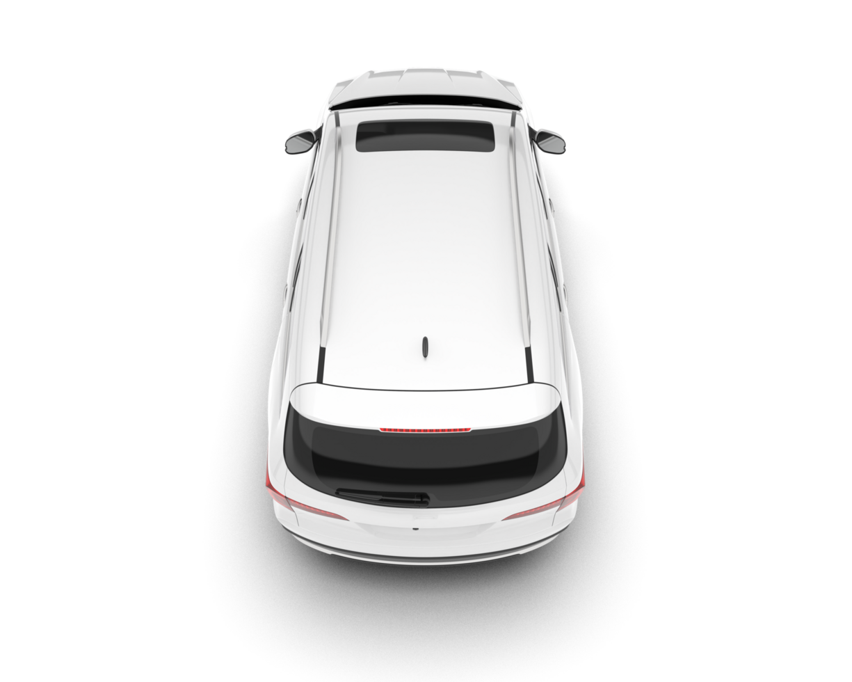 White SUV on transparent background. 3d rendering - illustration png