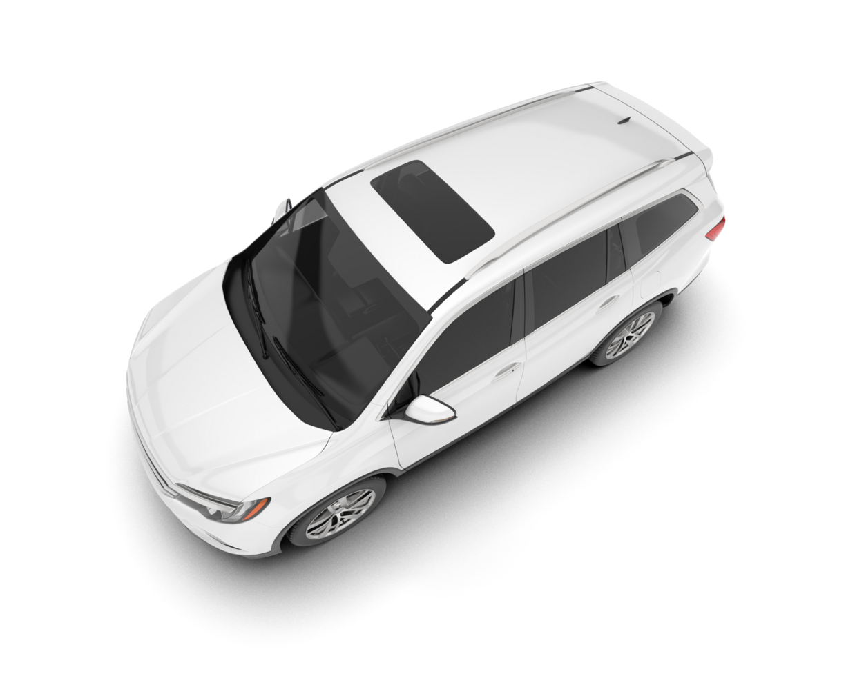 White SUV on transparent background. 3d rendering - illustration png